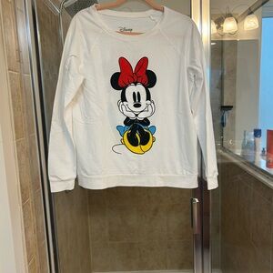 Disney women's Minnie Mouse Red and Yellow Sweatshirt
